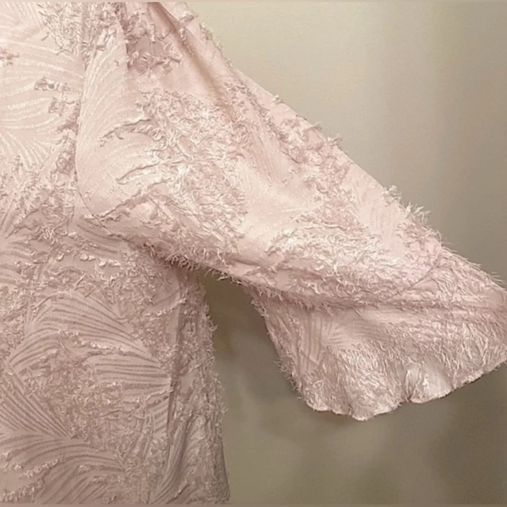 Ranlege Blush Pink Eyelash Design SZ 12 Boho Chic Cottagecore Romantic Top - Picture 5 of 9